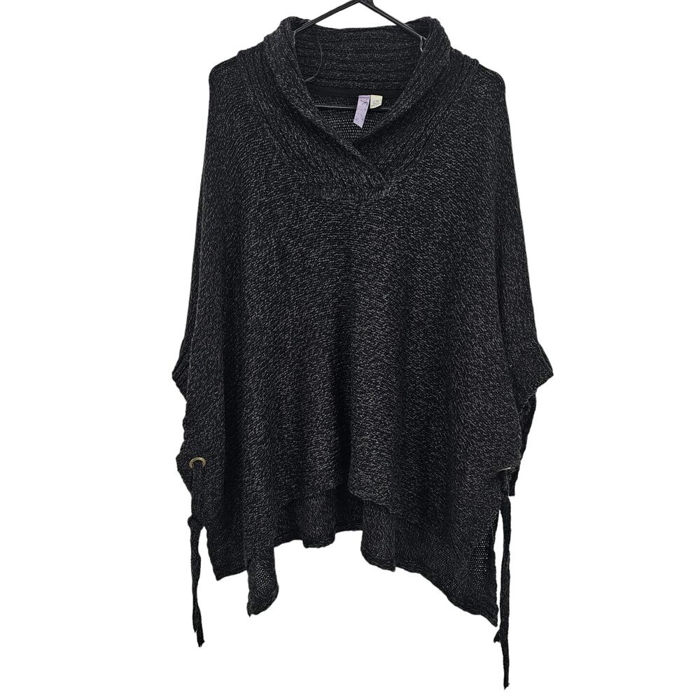 Alya Woman's size S/M Dolman Sleeve Lace Up Sides Poncho Style Oversize Sweater